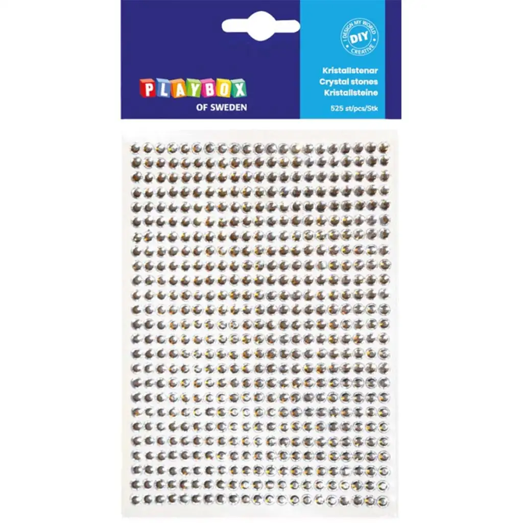 imagen de PlayBox: Piedras de strass plateadas autoadhesivas 525ud 1