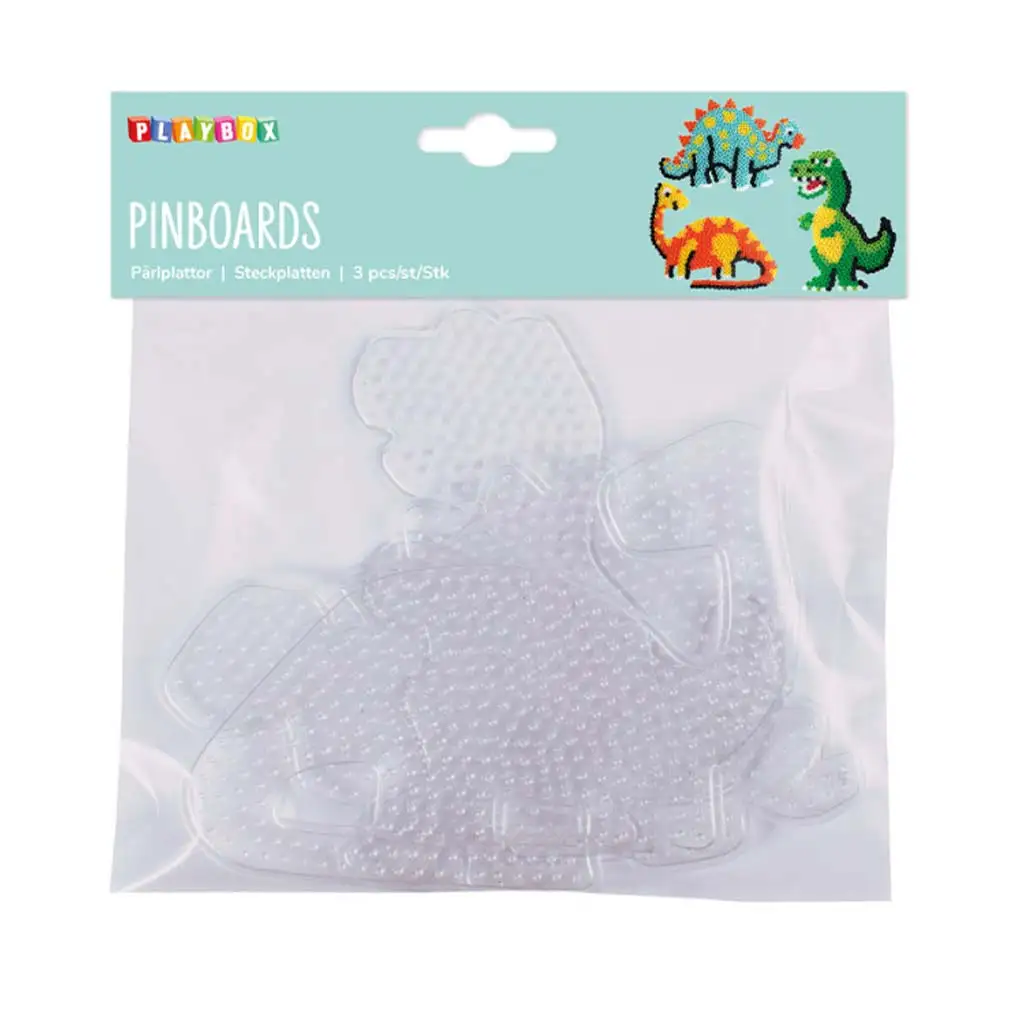 imagen de PlayBox: Placas base de perlas planchables MIDI de 5 mm en paquete de 3 - Dinosaurios 1