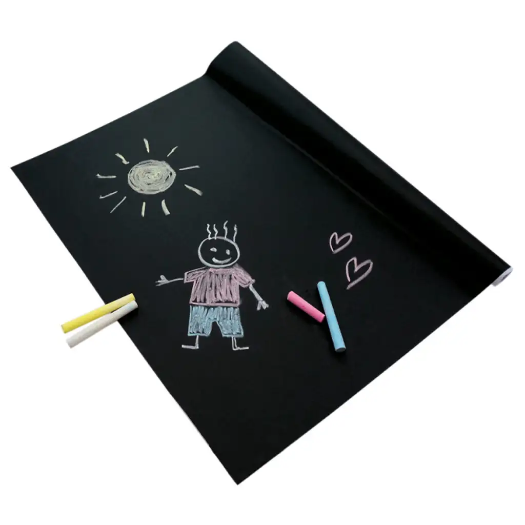 imagen de PlayBox: Rollo de pizarra negra con tizas de colores 200x45cm 2