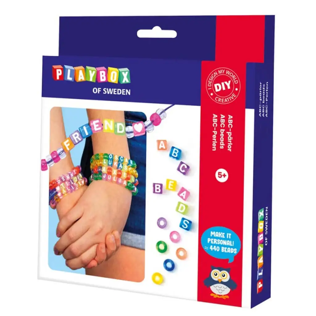 imagen de PlayBox: Set creativo de ensartado de cuentas con letras de 440 piezas 1