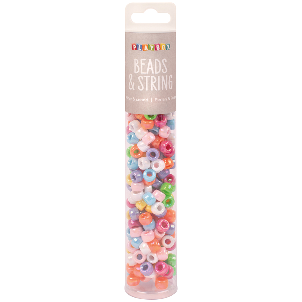 imagen de PlayBox: Set de 250 cuentas de colores con brillo de perlas 1