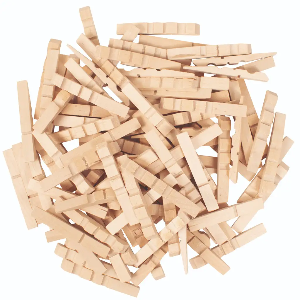 imagen de PlayBox: Set de 250 pinzas de ropa de madera 1