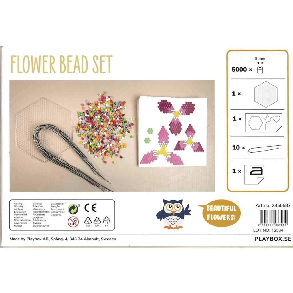 imagen de PlayBox: Set de 5000 cuentas MIDI planchables de 5 mm con flores 2