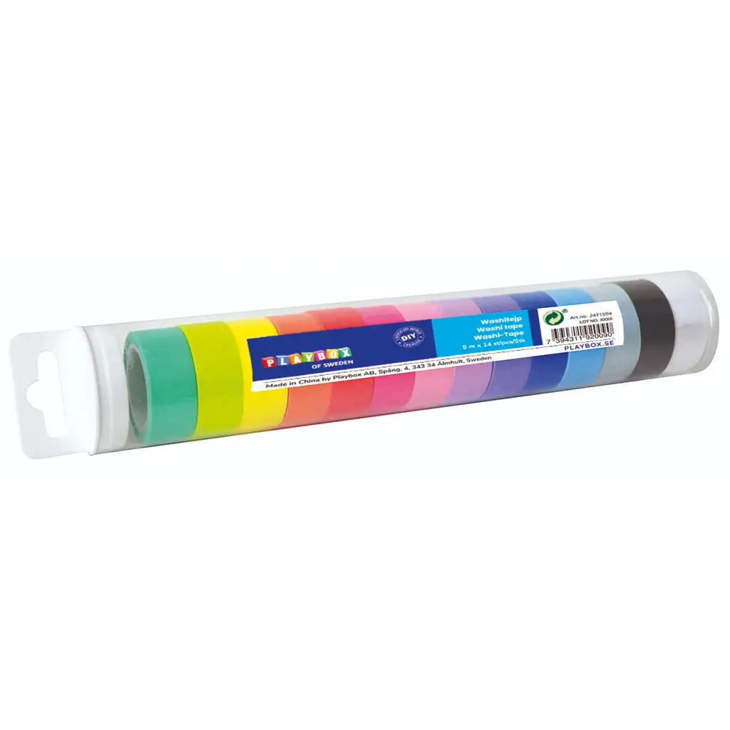 imagen de PlayBox: Set de cintas adhesivas de colores de 14 piezas 1