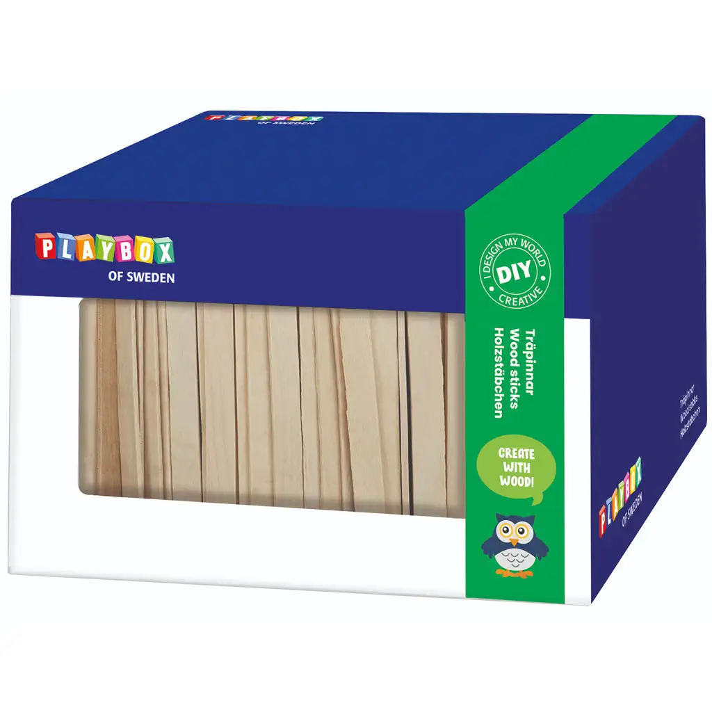 imagen de PlayBox: Set de espátulas de madera natural en caja de 1000 piezas 1