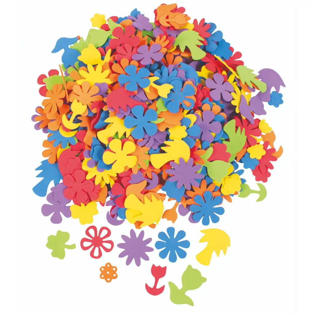 imagen de PlayBox: Set de flores de espuma de colores de 425 piezas 1