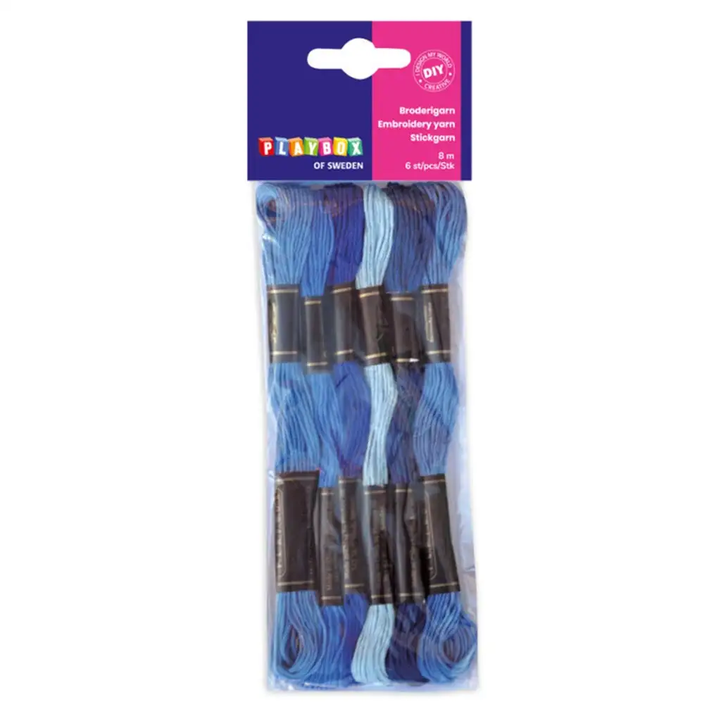 imagen de PlayBox: Set de hilos de bordado de 6 piezas azul 1