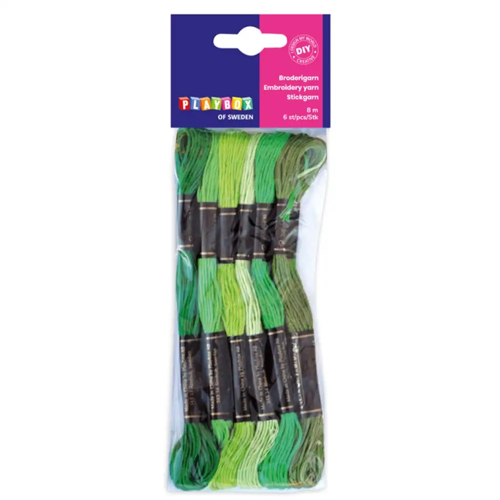 imagen de PlayBox: Set de hilos de bordado de 6 piezas en verde 1
