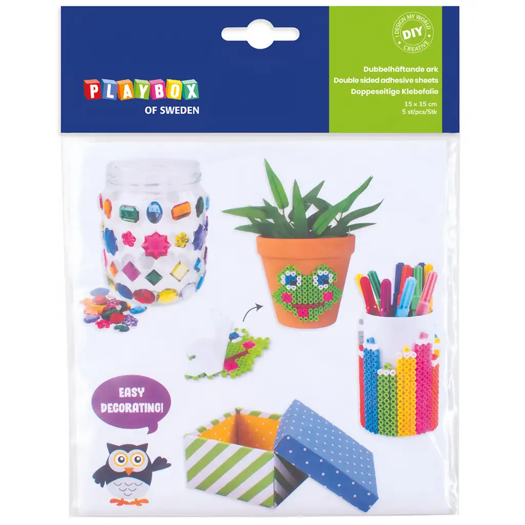 imagen de PlayBox: Set de hojas adhesivas de doble cara 15x15cm 5hojas 1
