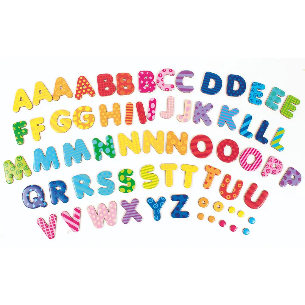 imagen de PlayBox: Set de letras magnéticas de colores de 60 piezas 1