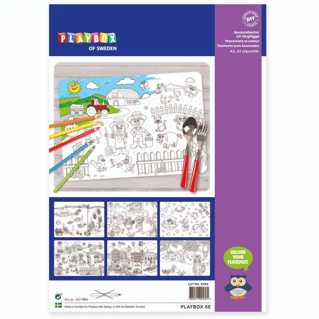 imagen de PlayBox: Set de manteles individuales para colorear 1