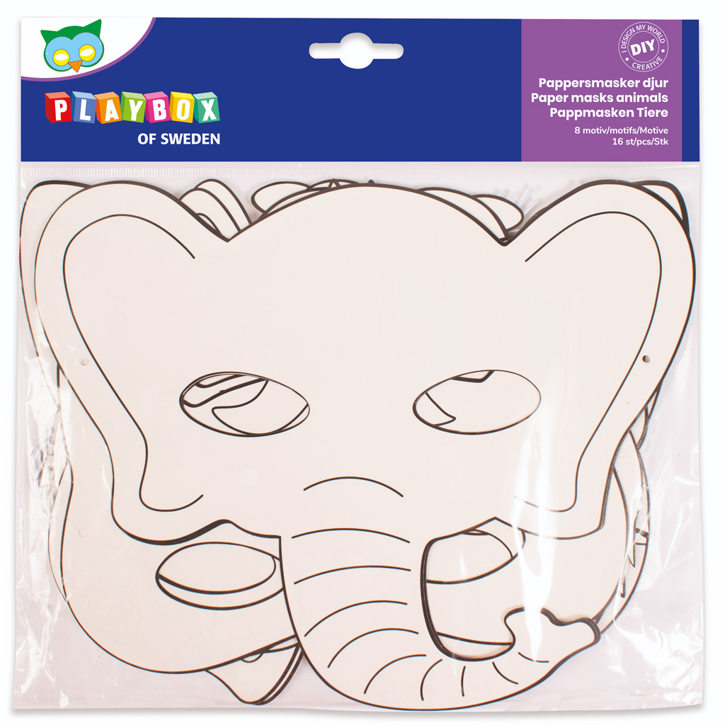imagen de PlayBox: Set de máscaras de papel de animales de 16 piezas 1