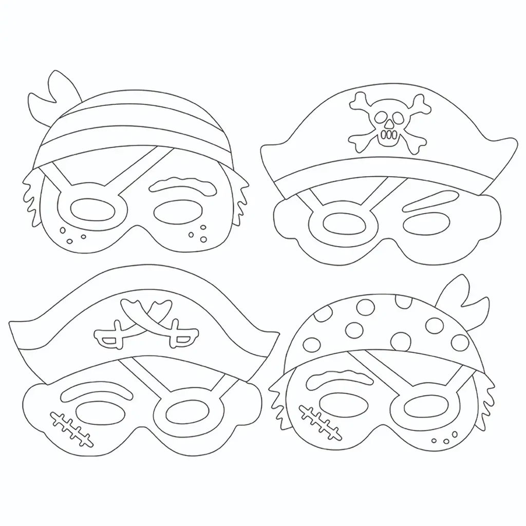 imagen de PlayBox: Set de máscaras de papel de piratas de 12 piezas 2