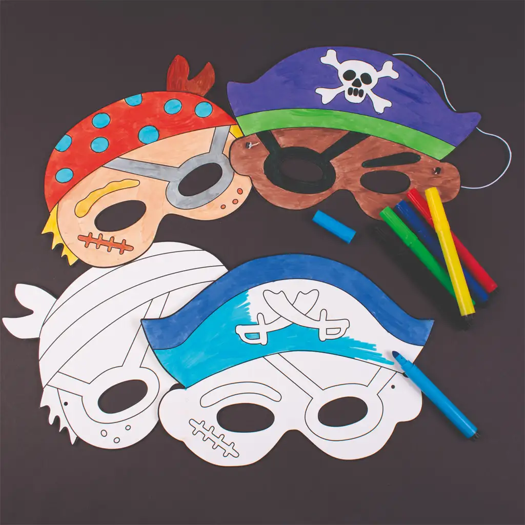 imagen de PlayBox: Set de máscaras de papel de piratas de 12 piezas 3