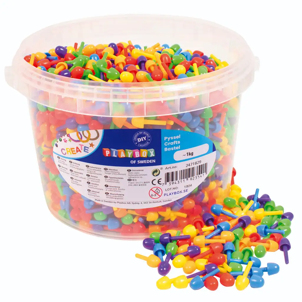imagen de PlayBox: Set de mosaicos de colores de 2700 piezas en cubo de 1 cm 1
