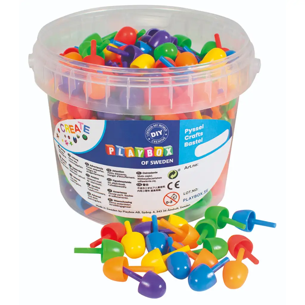imagen de PlayBox: Set de mosaicos de colores de tamaño mediano de 350 piezas en un cubo de 1,5 cm 1