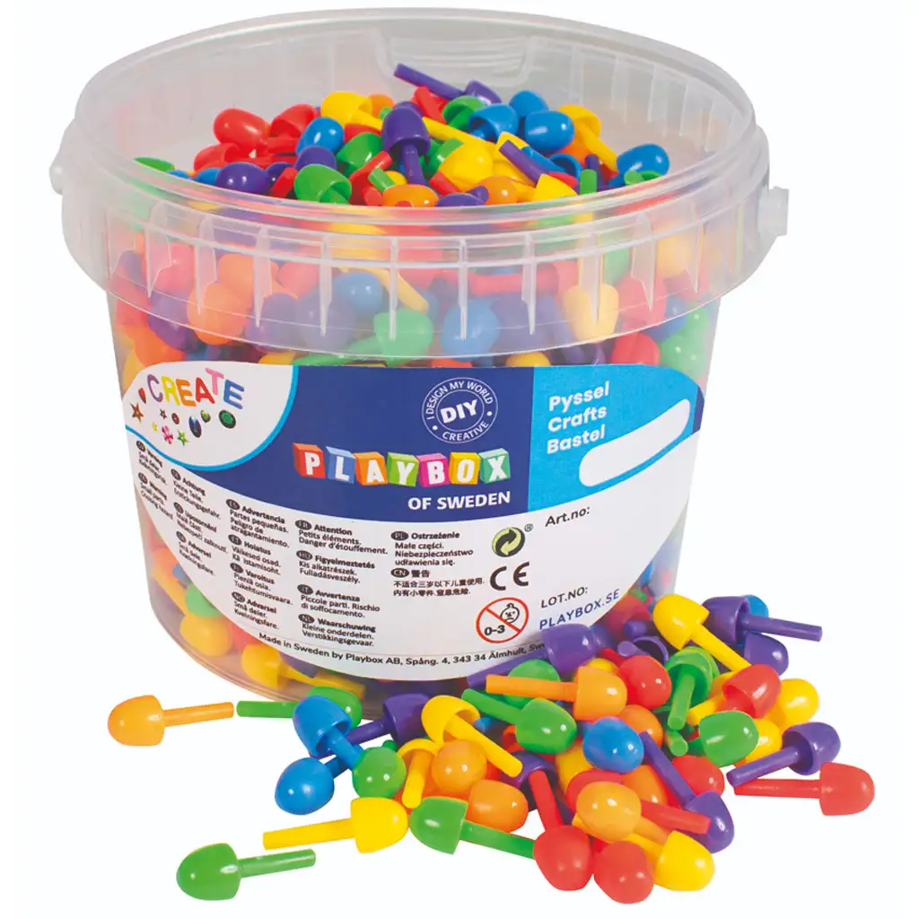 imagen de PlayBox: Set de mosaicos de colores de tamaño pequeño de 700 piezas en cubo de 1 cm 1
