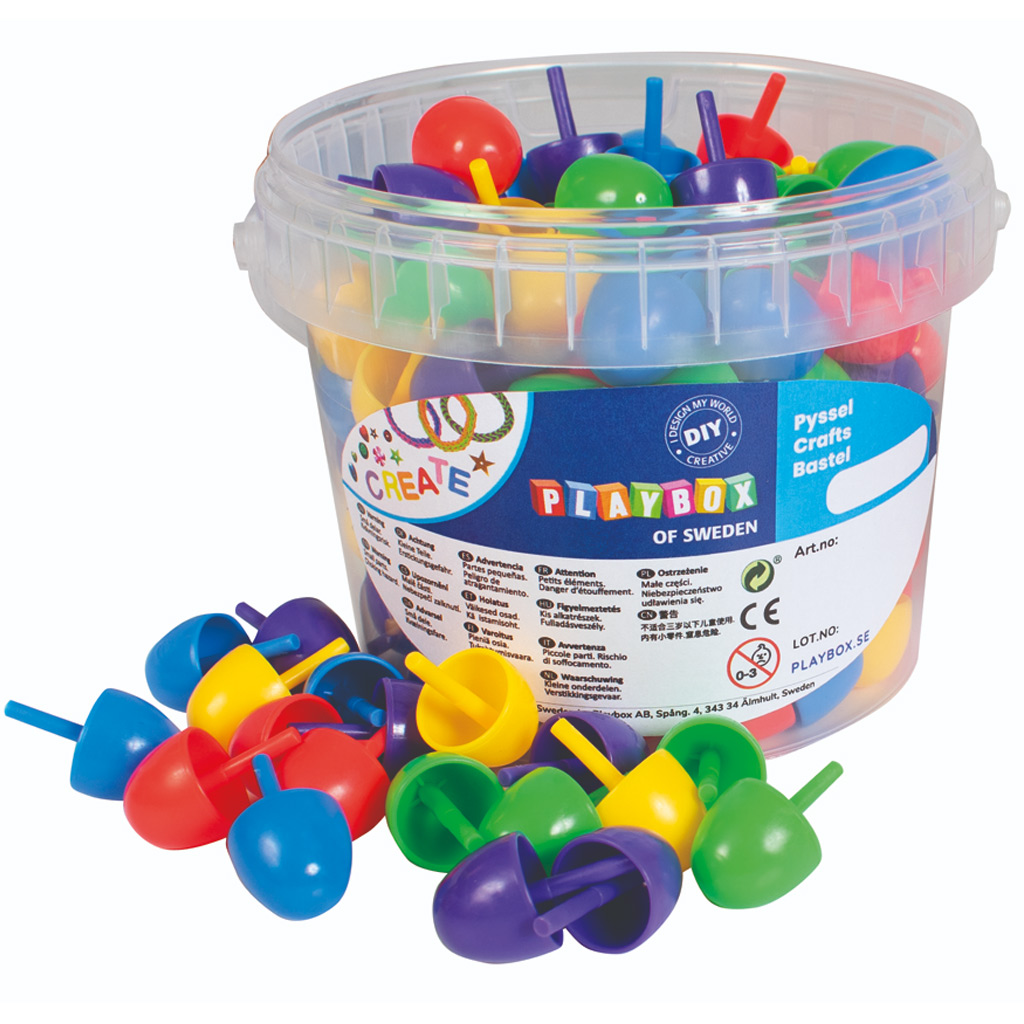 imagen de PlayBox: Set de mosaicos de colores grandes de 125 piezas en cubo de 2 cm 1