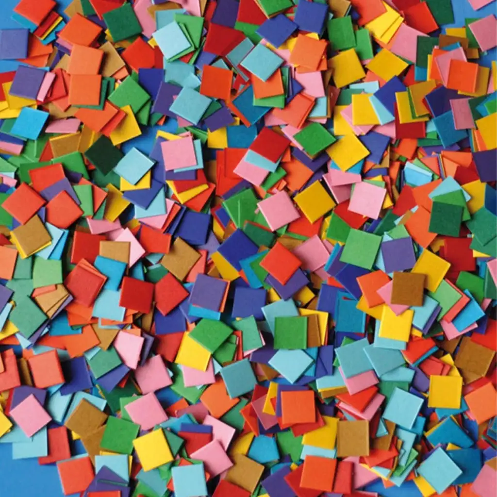 imagen de PlayBox: Set de mosaicos de papel en colores básicos de 10000 piezas 10x10mm 1