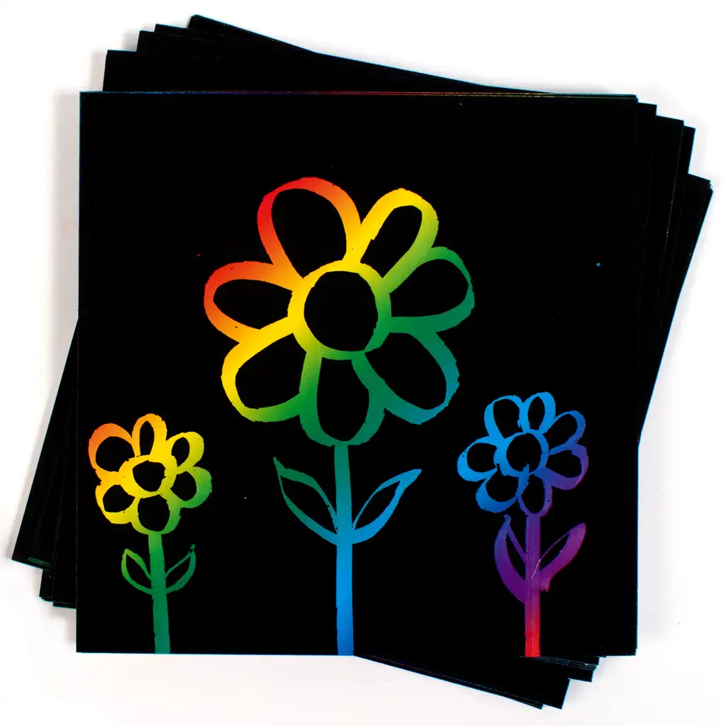 imagen de PlayBox: Set de papel raspador encerado negro de 100 piezas 1