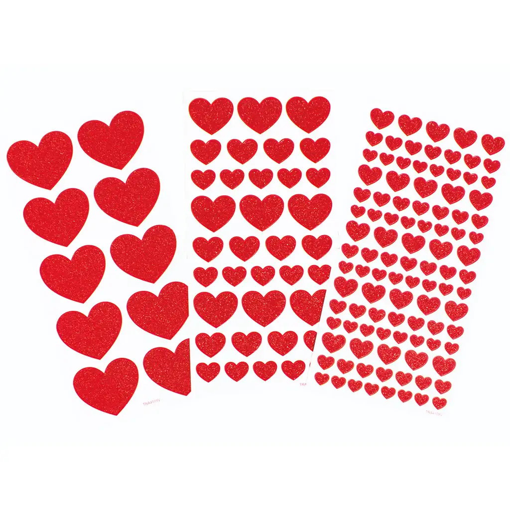 imagen de PlayBox: Set de pegatinas brillantes con corazones de 146 piezas 1