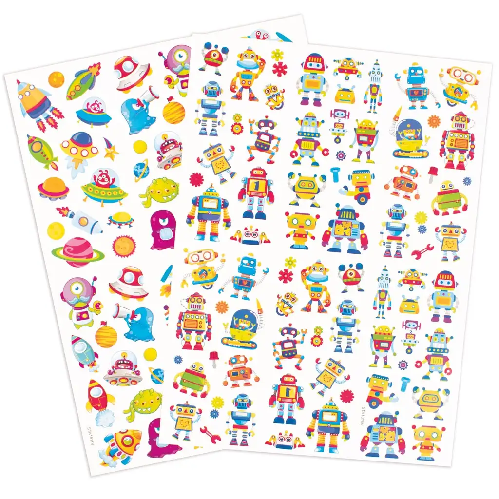 imagen de PlayBox: Set de pegatinas de extraterrestres y robots de 154 piezas 1