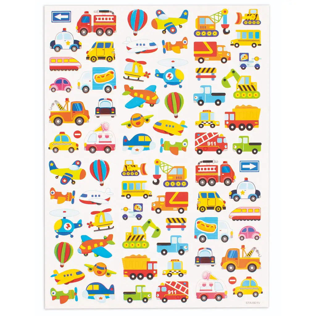 imagen de PlayBox: Set de pegatinas de vehículos de 72 piezas 1