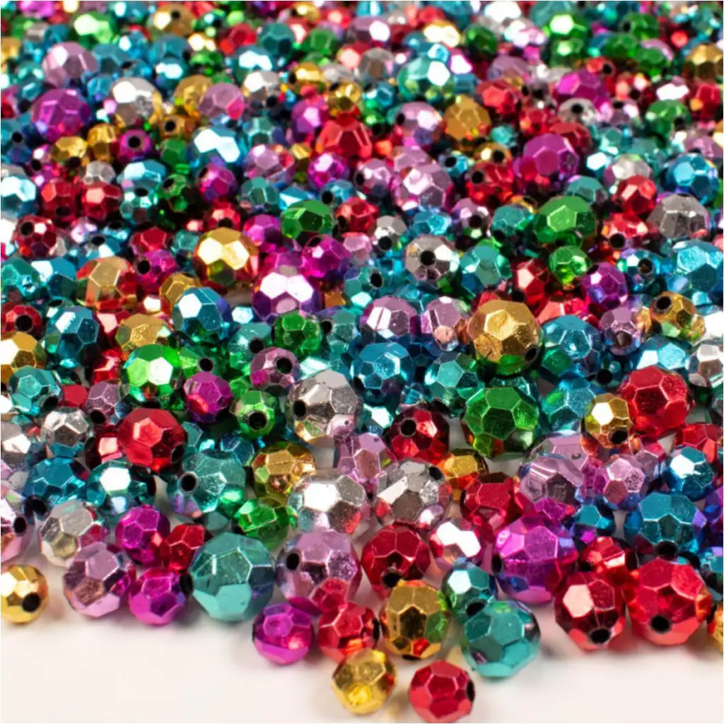 imagen de PlayBox: Set de perlas de colores en forma de diamante de 8, 10 y 12 mm de 250 g 1