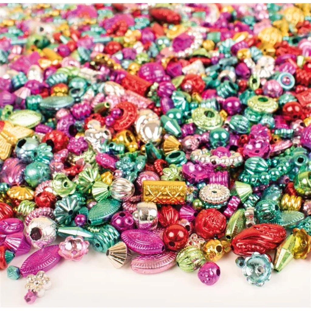 imagen de PlayBox: Set de perlas de colores metálicos de formas variadas 3000 piezas 1
