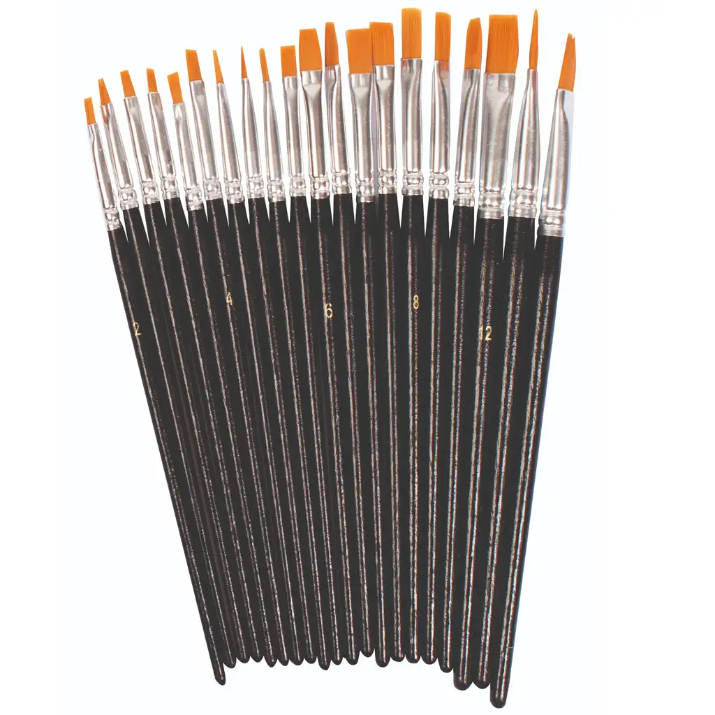 imagen de PlayBox: Set de pinceles de cabeza plana de 20 piezas 1