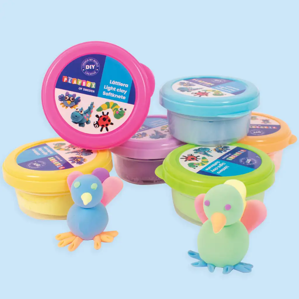imagen de PlayBox: Set de plastilina de colores pastel en tarro 6x14gramos 2