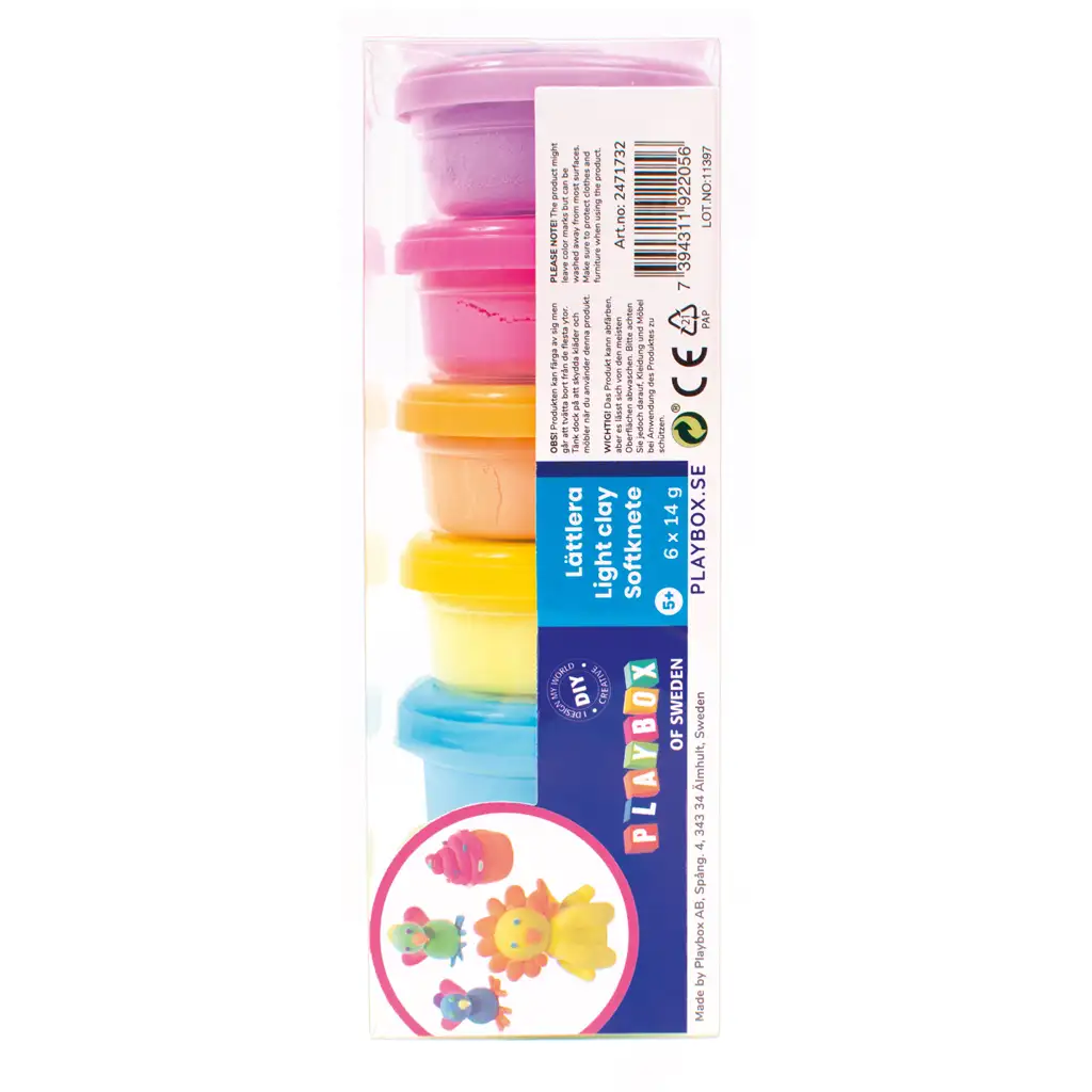 imagen de PlayBox: Set de plastilina de colores pastel en tarro 6x14gramos 1
