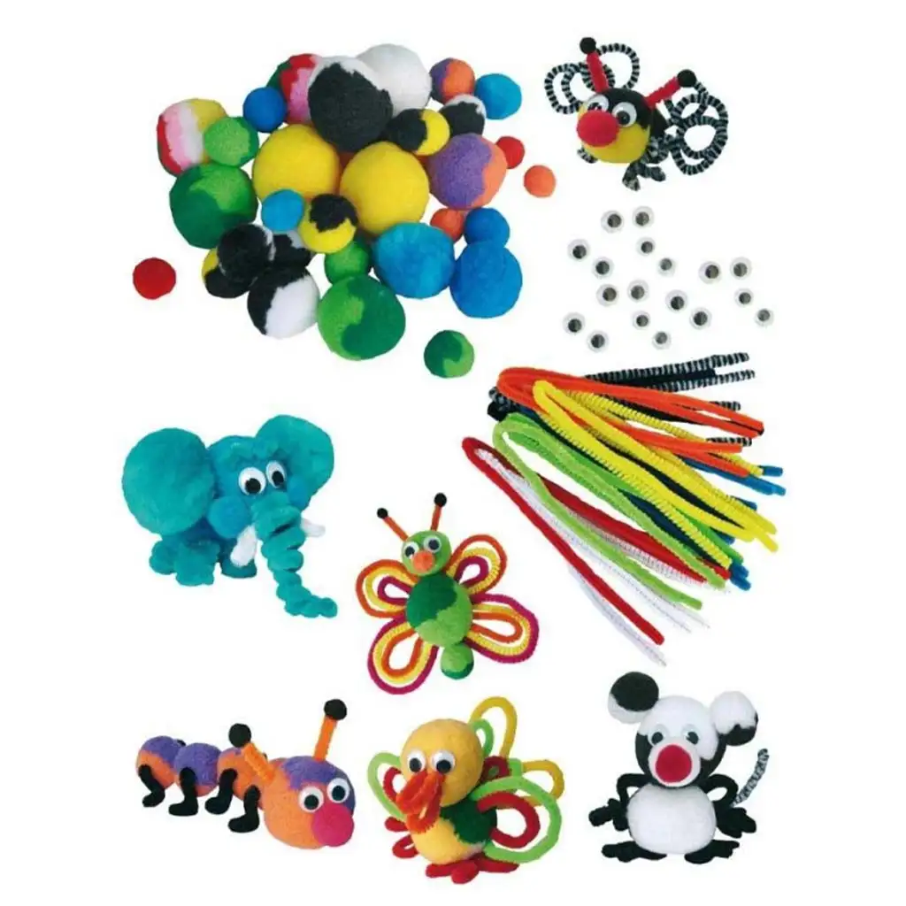 imagen de PlayBox: Set de pompones de animales coloridos 1