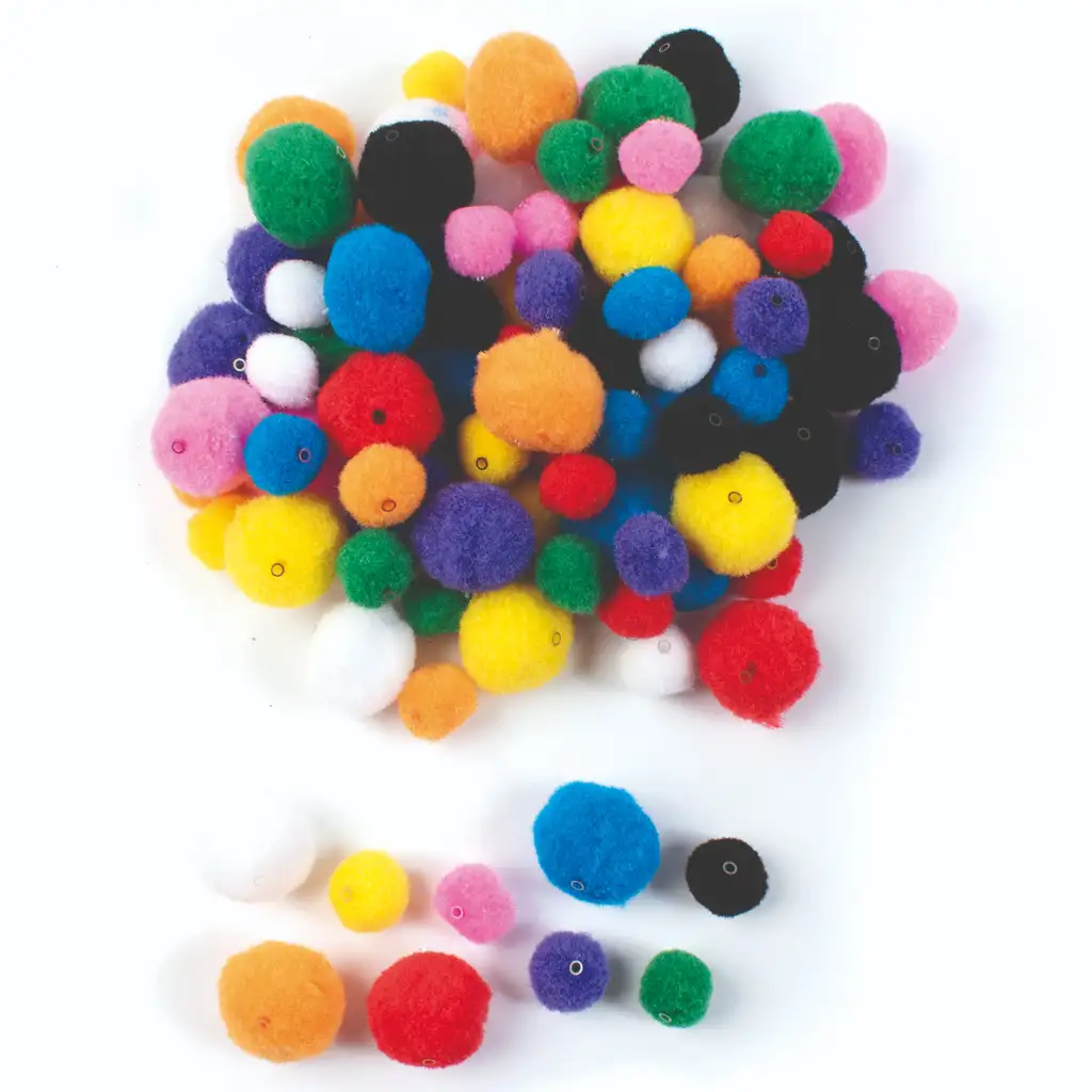 imagen de PlayBox: Set de pompones de colores de 200 piezas 1