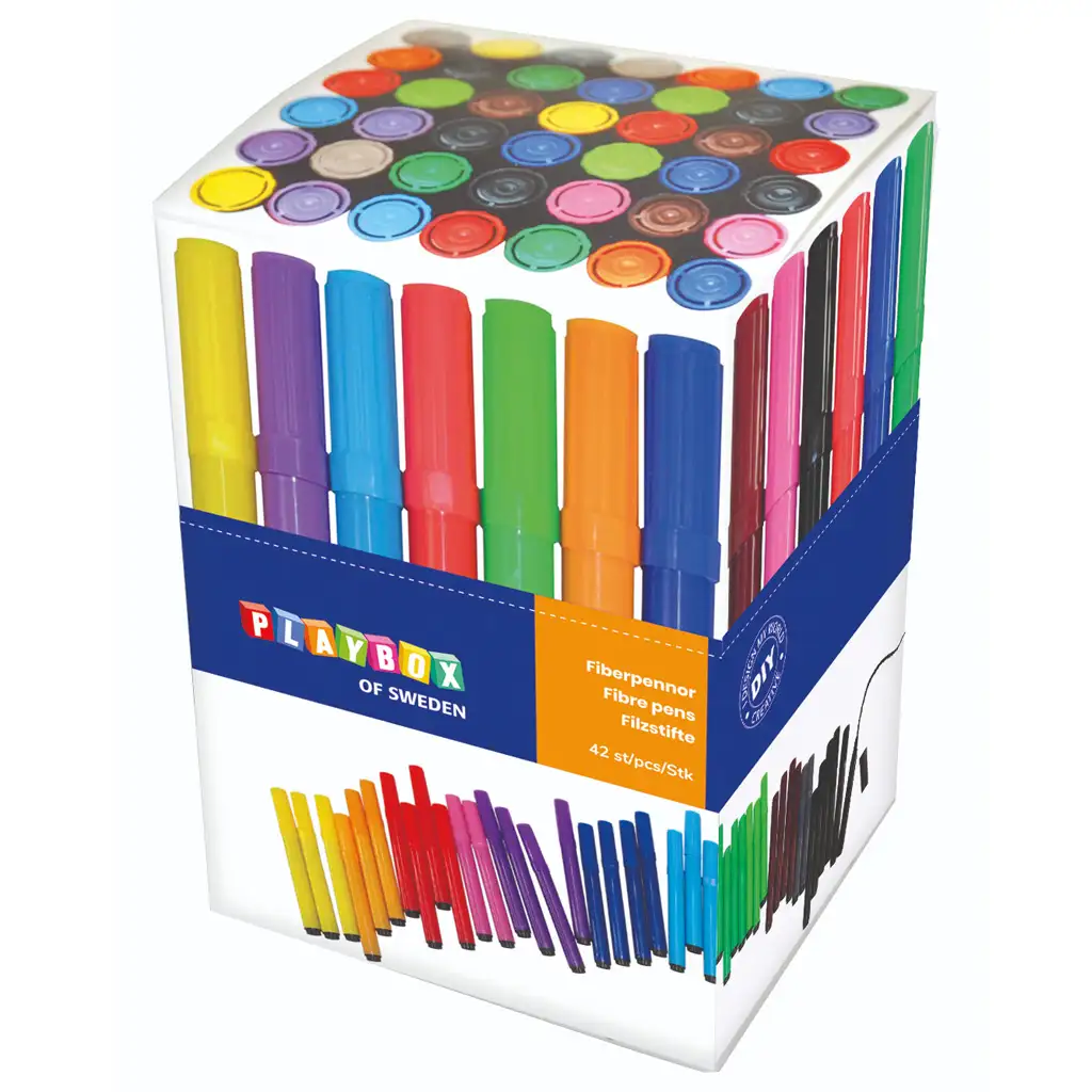 imagen de PlayBox: Set de rotuladores gruesos de colores de 42 piezas 1