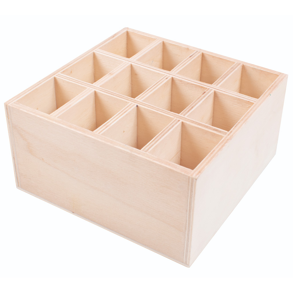 imagen de PlayBox: Soporte de lápices de madera con 12 compartimentos 1