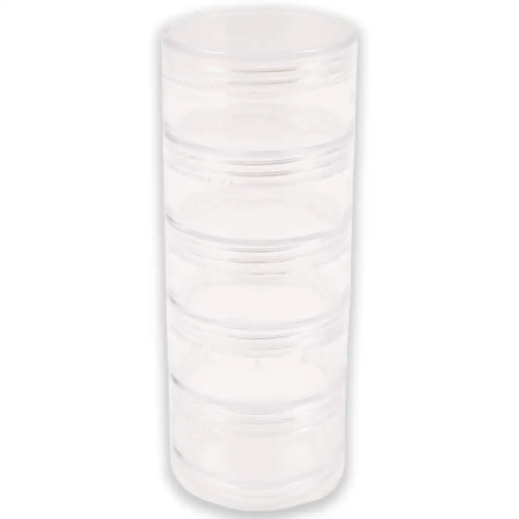 imagen de PlayBox: Tarro de almacenamiento apilable transparente 15cm 1