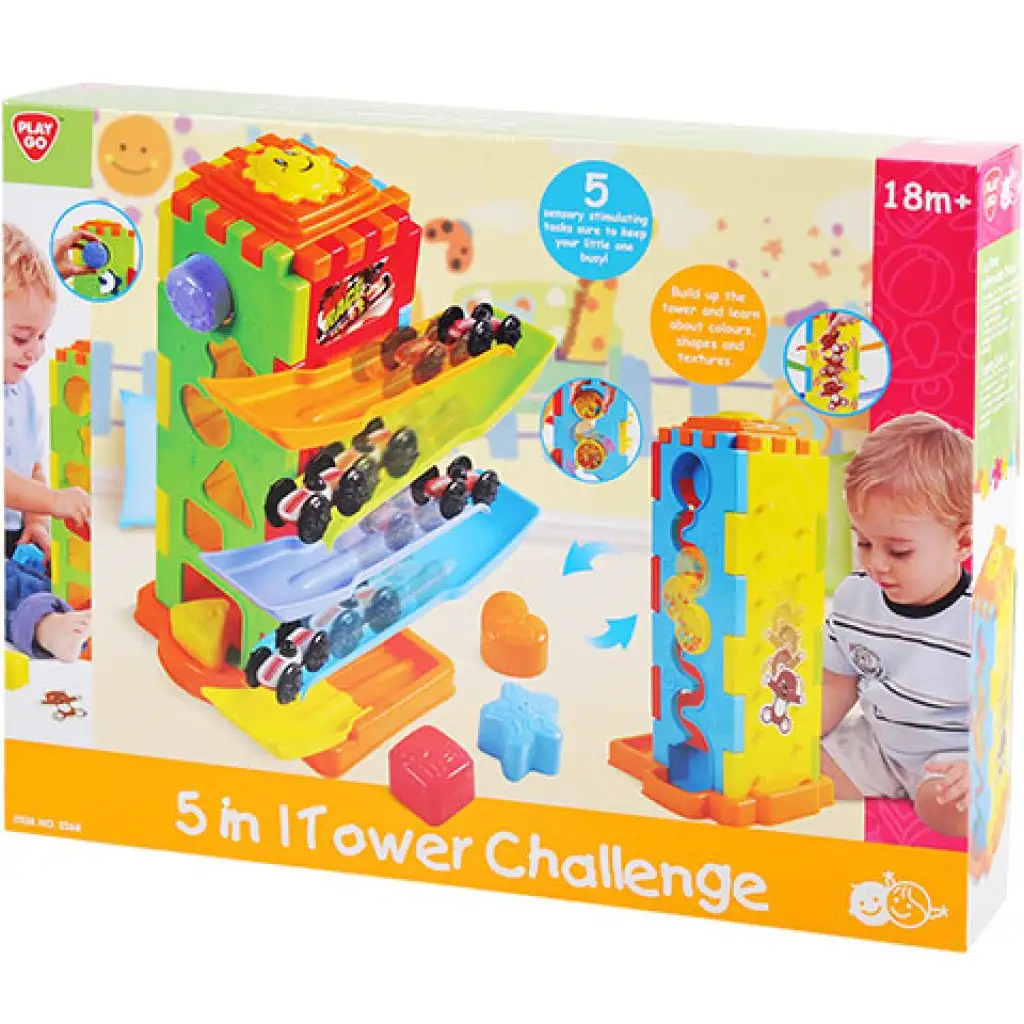 imagen de Playgo: juego de torre de desarrollo de habilidades para bebés 5 en 1 1