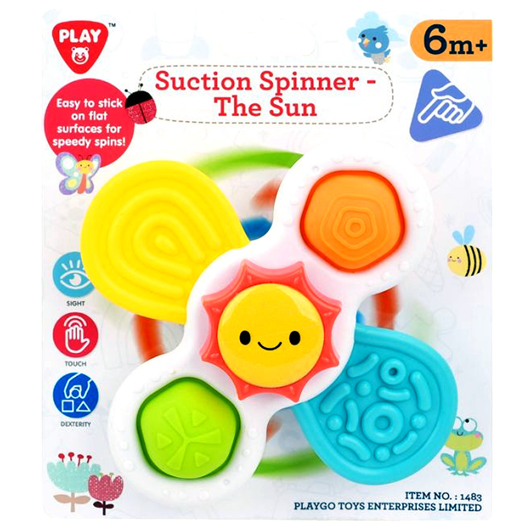 imagen de Playgo: Juguete de bebé con sol giratorio y ventosas 1