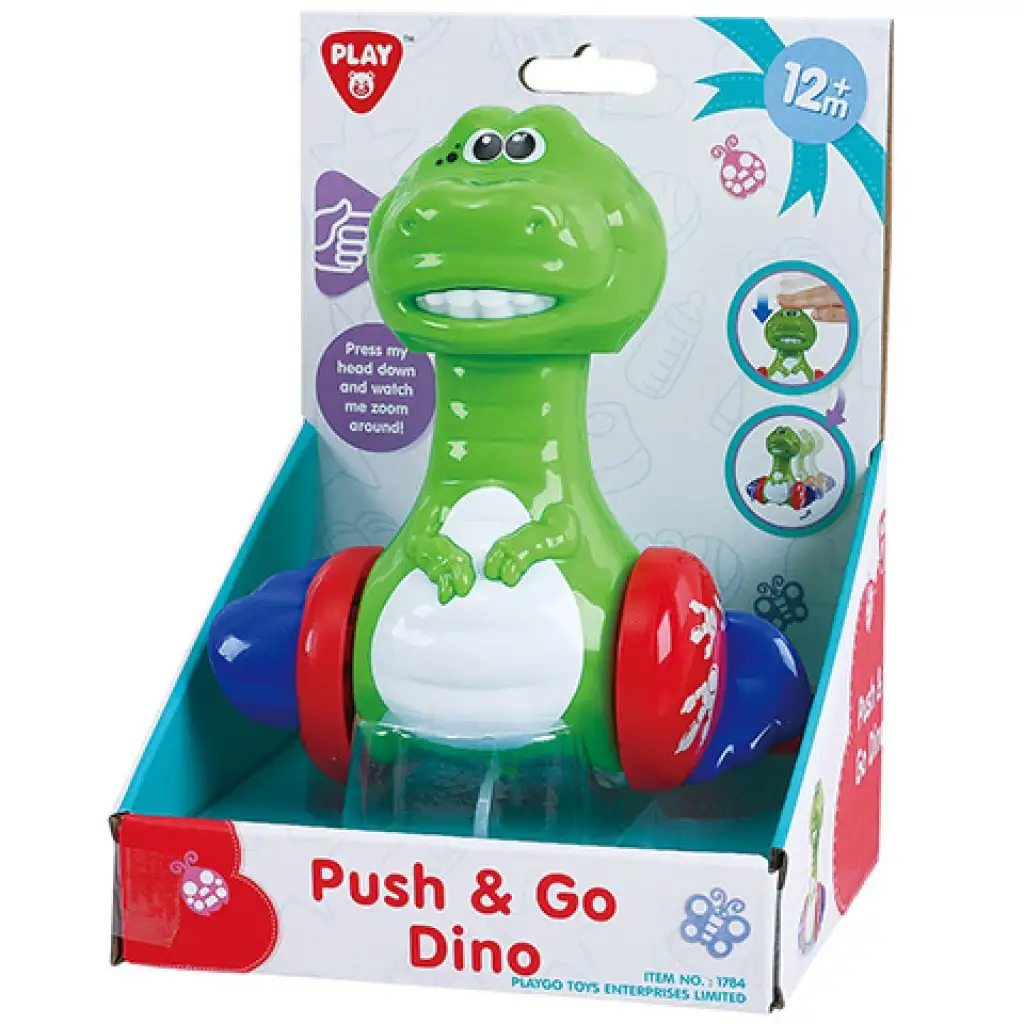 imagen de Playgo: Presiona y rueda el alegre dinosaurio 1