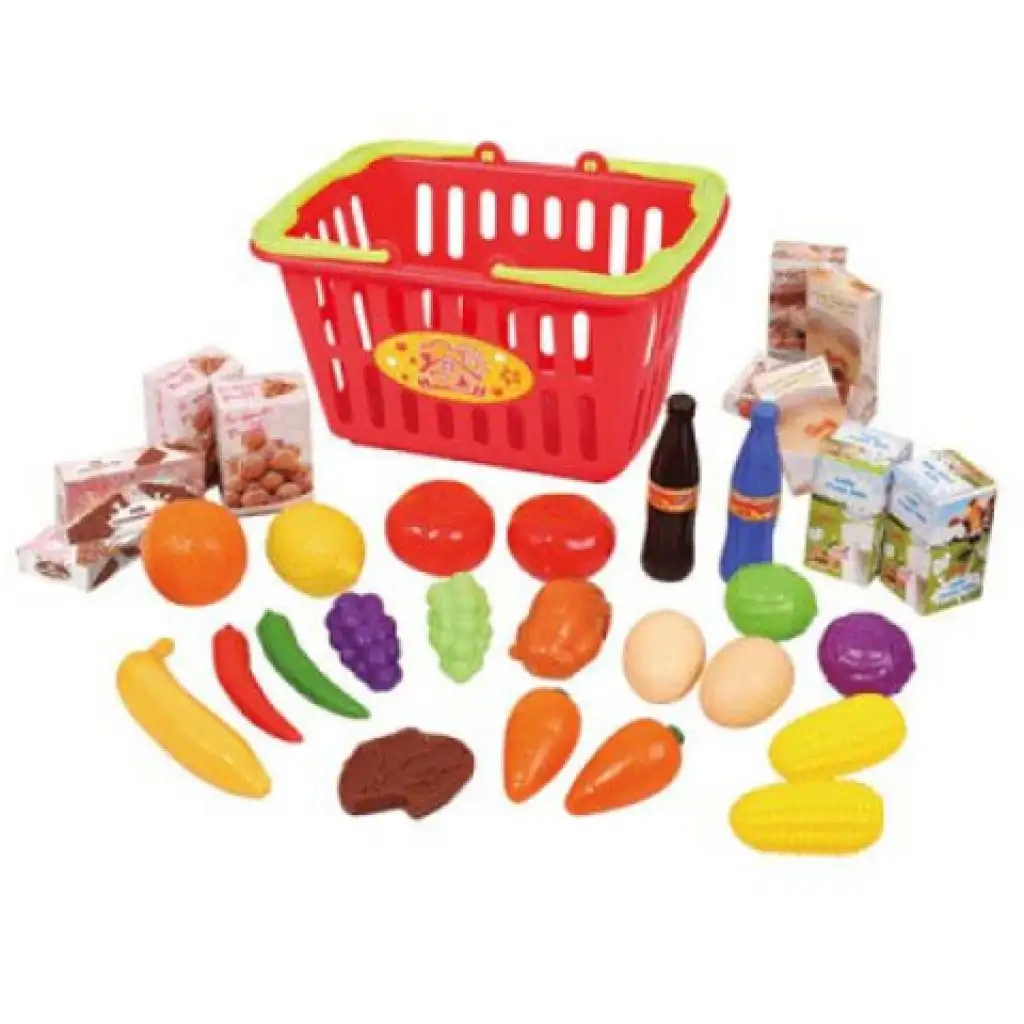imagen de Playgo: Set de alimentos en carrito de compras 2