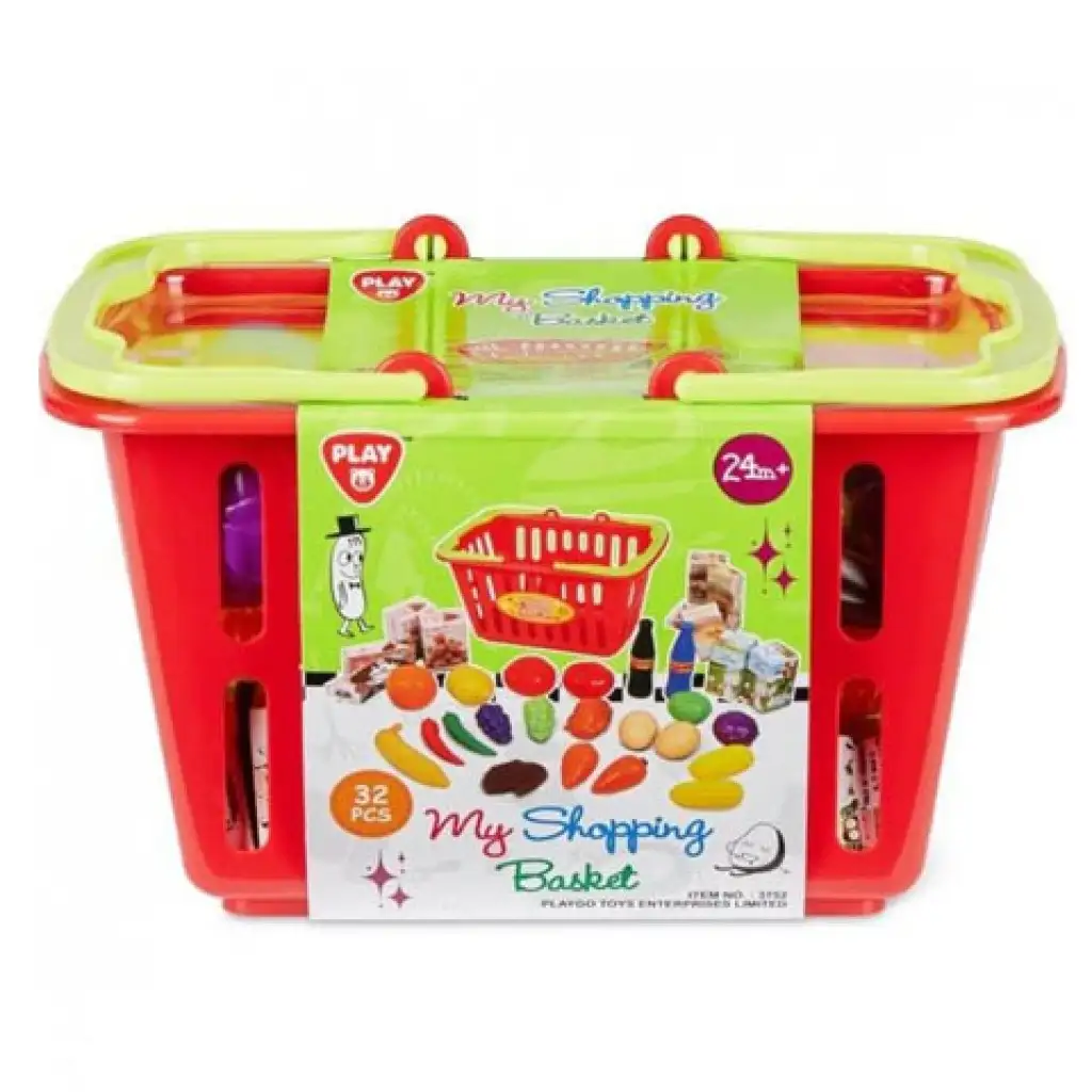 imagen de Playgo: Set de alimentos en carrito de compras 1