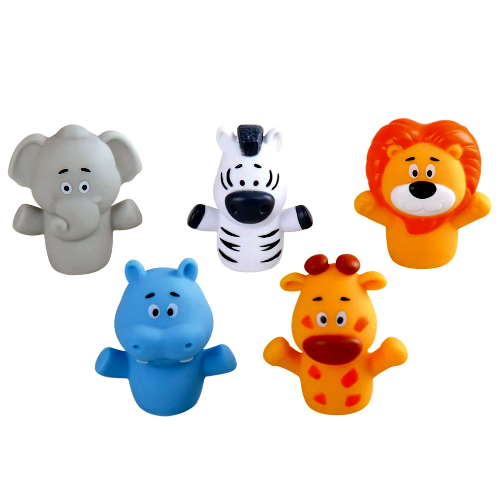 imagen de Playgo: Set de marionetas de dedo de animales de safari de 5 piezas 2