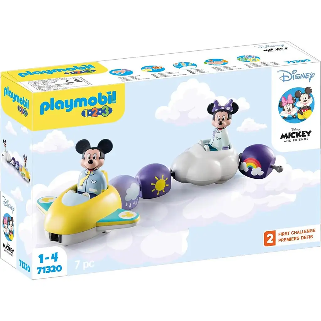 imagen de Playmobil 1.2.3 & Disney: Mickey y Minnie Mouse con avión de nubes (71320) 1