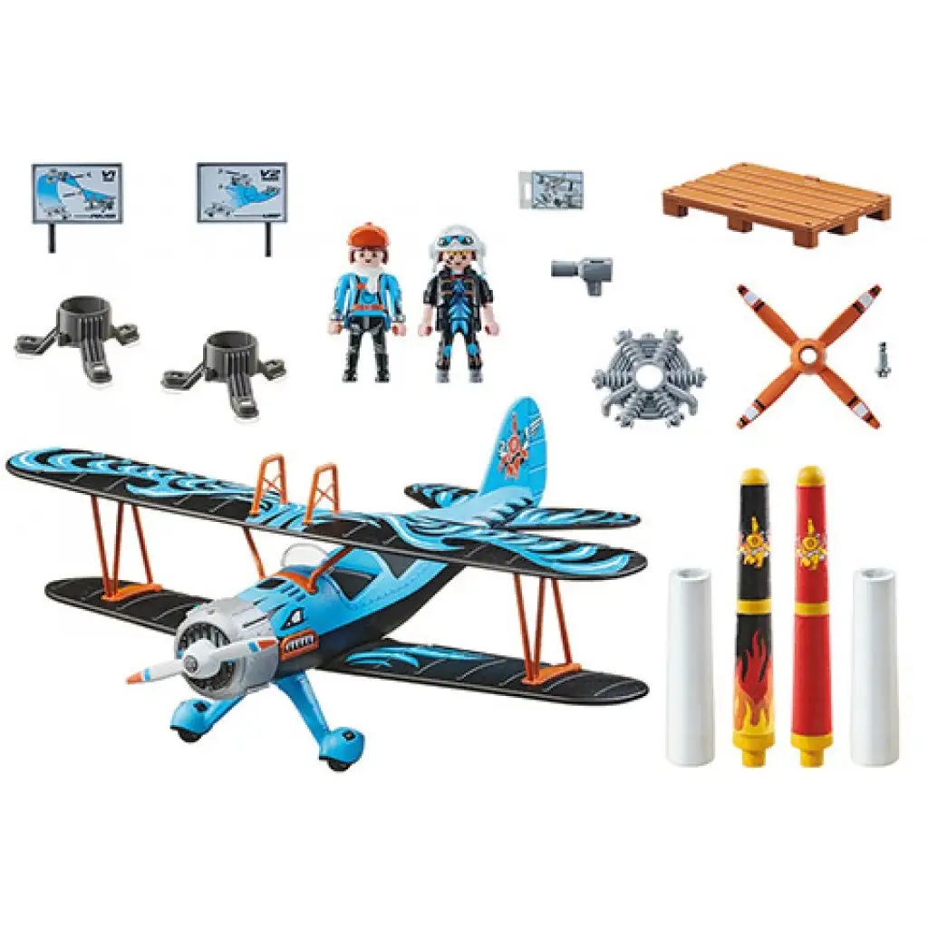 imagen de Playmobil: Air Stuntshow - "Fénix" avión biplano con sonido (70831) 2