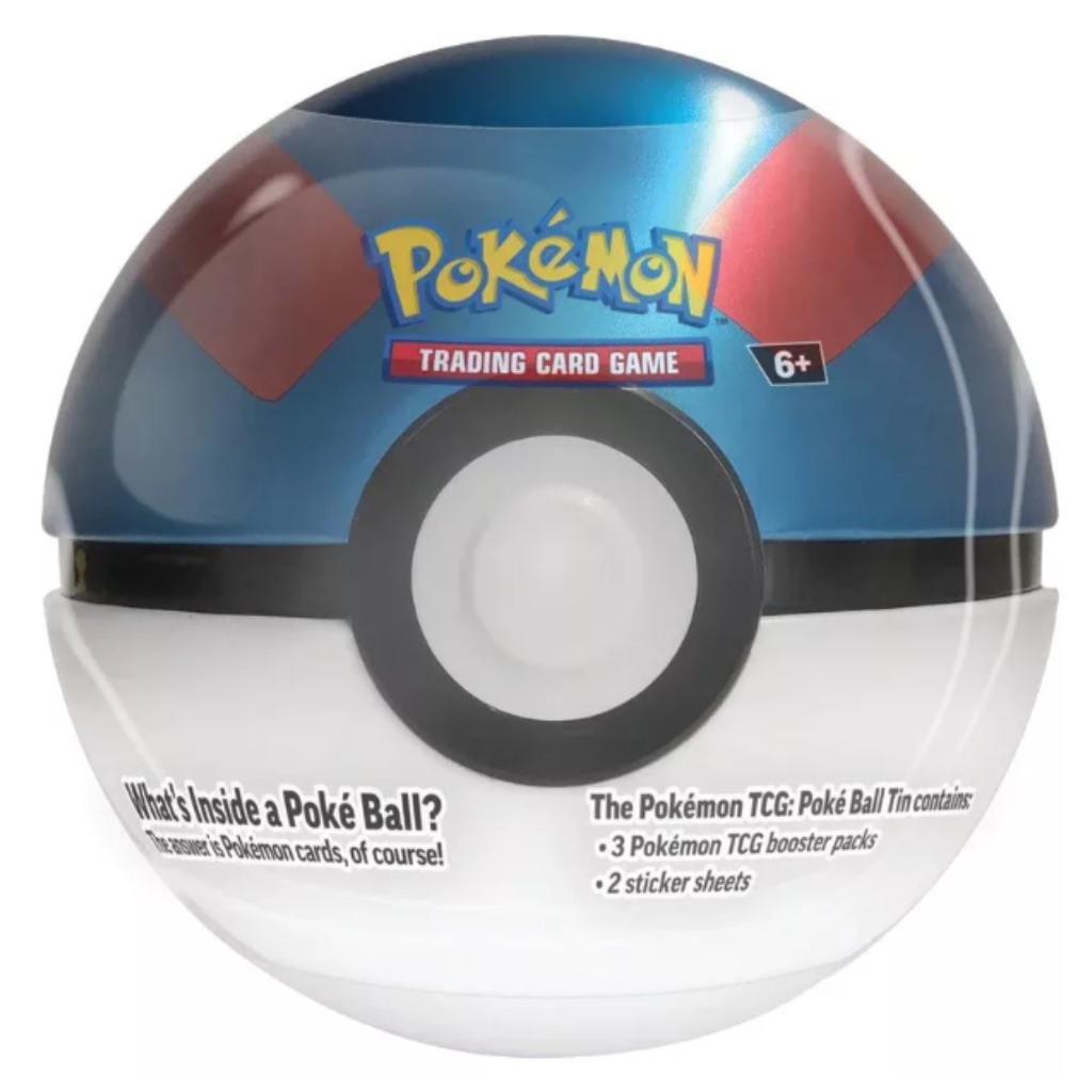 imagen de Pokémon TCG 2024 Lata de Poké Ball – Lata de metal en forma de Pokéball con 3 sobres en varias versiones 5