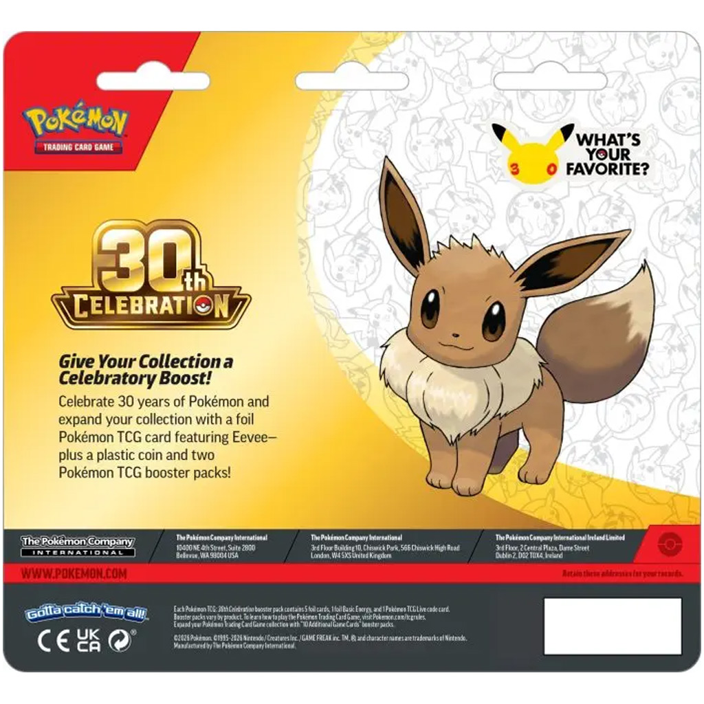 imagen de Pokémon TCG: 30ª Celebración Paquete Doble – Ancho Doble (promoción de Eevee + moneda de Pikachu) 2
