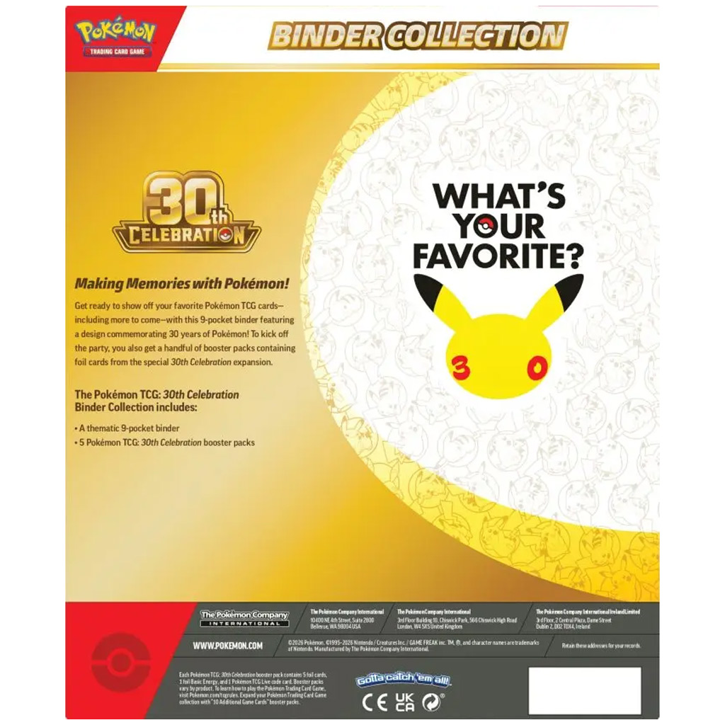 imagen de Pokémon TCG: Colección de carpetas de celebración del 30º aniversario – 9 carpetas de coleccionista con paquetes de refuerzo 3