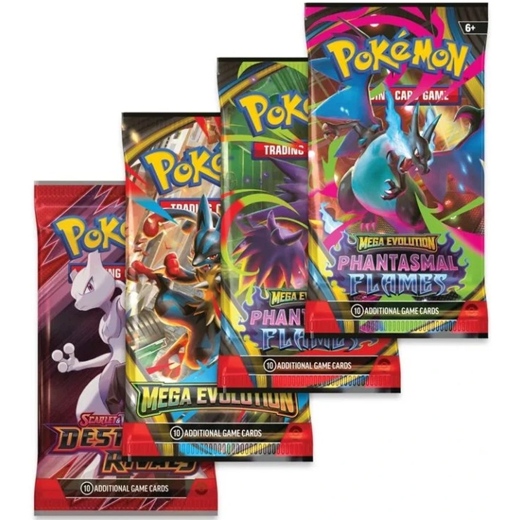 imagen de Pokémon TCG: Mega Charizard Tin paquete de cartas en caja de metal en dos versiones 1ud 3
