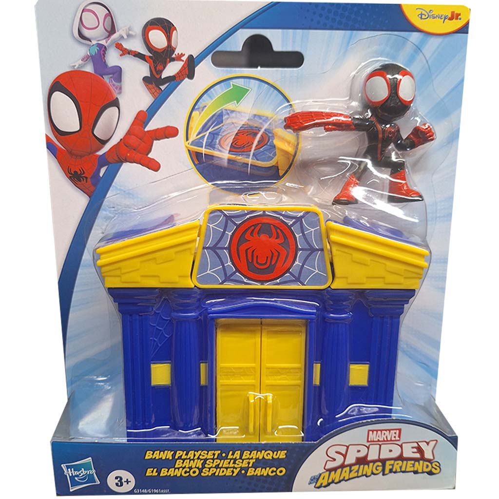 imagen de Póki y sus maravillosos amigos: conjunto de juego de banco con figura de Miles Morales - Hasbro 1